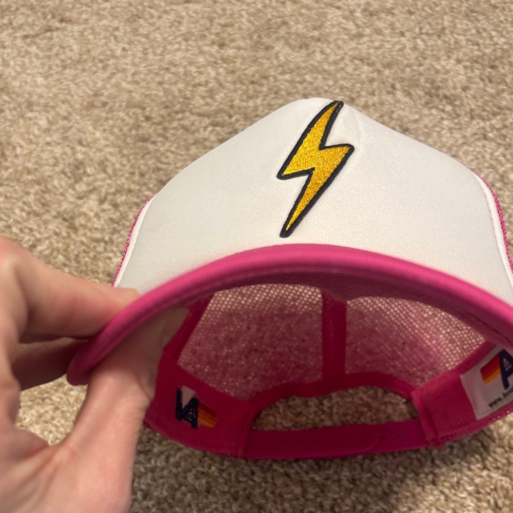 Aviator Nation Pink and White Lightning Bolt Hat - Picture 9 of 10